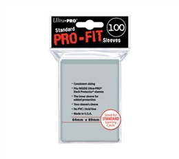 ULTRA PRO PRO FIT STANDARD SLEEVES (100) CLEAR